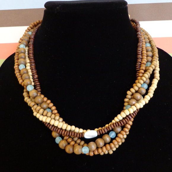 Sonoma 2 PC Set Multi Strand Beaded & Long Necklaces Southwestern Brown NEW - Picture 4 of 8